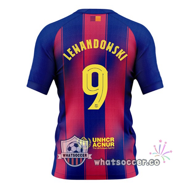 FC Barcelona (LEWANDOWSKI 9) Home Soccer Jerseys Blue Red 2025-2026