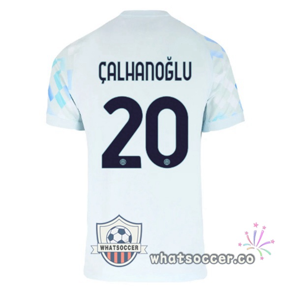 Inter Milan (ÇALHANOĞLU 20) Away Soccer Jerseys White Blue 2025-2026