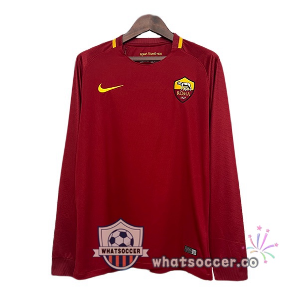 AS Roma Retro Home Long Sleeve Red 2017-2018