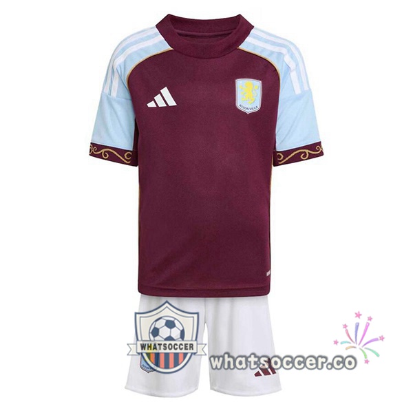 Aston Villa Kids Home Soccer Jerseys Red 2025-2026
