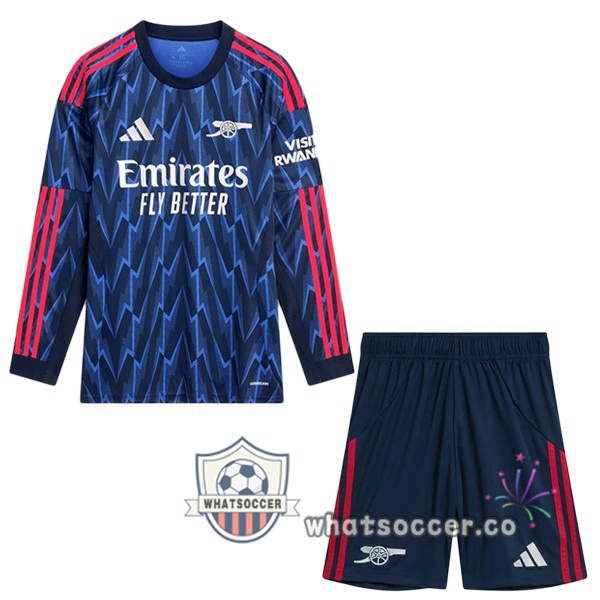 Arsenal Kids Away Soccer Jerseys Long Sleeve Blue Royal 2025-2026