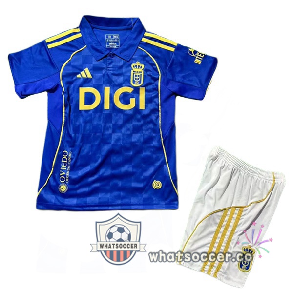 Real Oviedo Kids Home Soccer Jerseys Blue 2025-2026