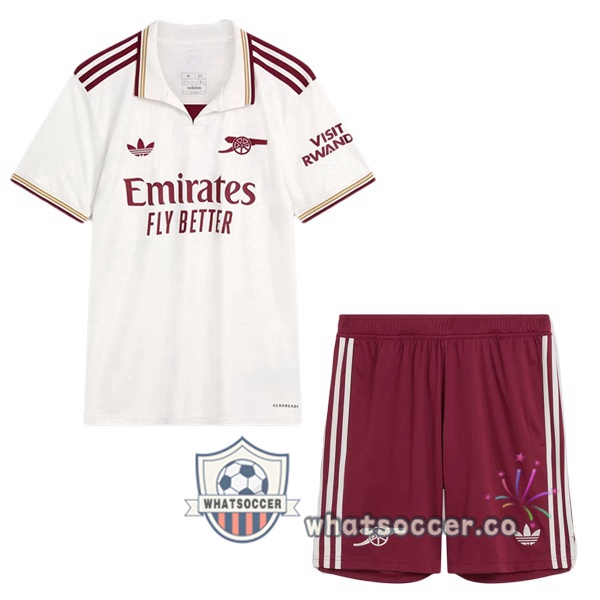 Arsenal Kids Third Soccer Jerseys White 2025-2026