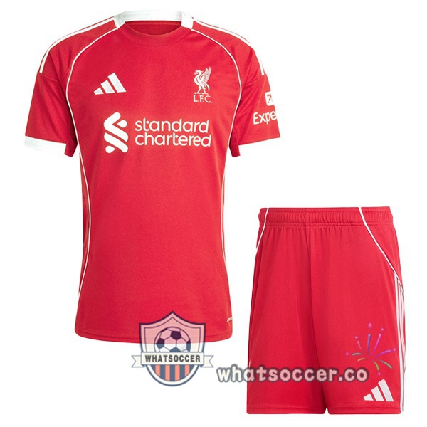 FC Liverpool Kids Home Soccer Jerseys Red 2025-2026