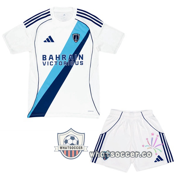 Paris FC Kids Away Soccer Jerseys White 2025-2026