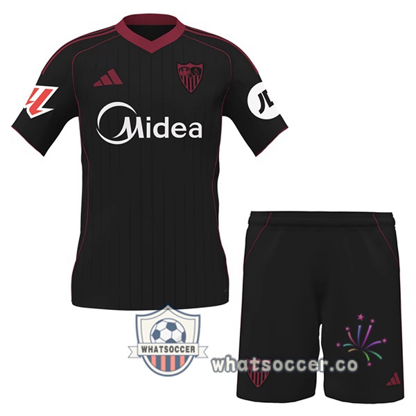 Sevilla FC Kids Third Soccer Jerseys Black 2025-2026