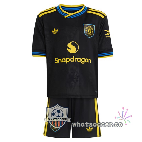 Manchester United Kids Third Soccer Jerseys Black 2025-2026