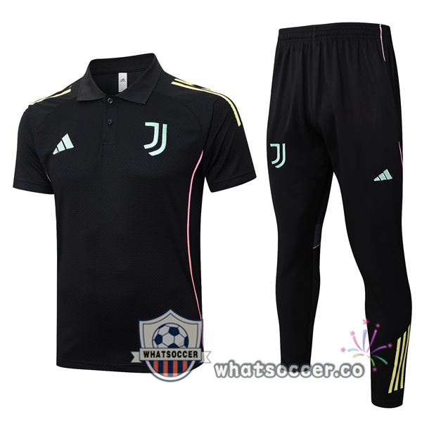 Training Polo Juventus + Pants Black 2025-2026