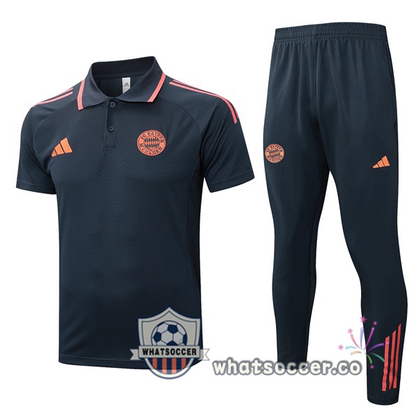 Training Polo Bayern Munich + Pants Gray 2025-2026