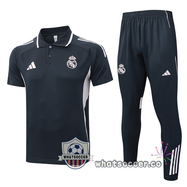 Training Polo Real Madrid + Pants Gray 2025-2026