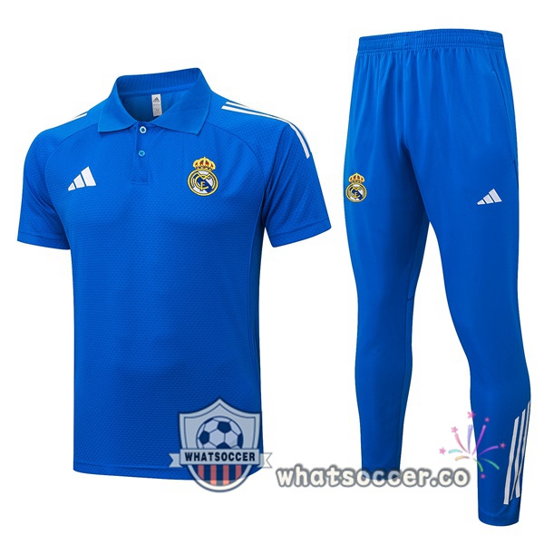 Training Polo Real Madrid + Pants Blue 2025-2026