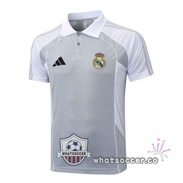 Training Polo Real Madrid White Gray 2025-2026