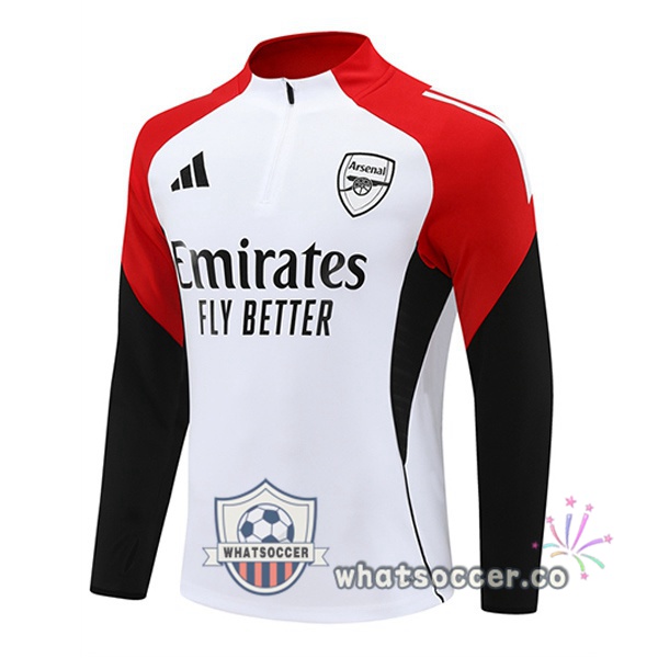 Soccer Sweater Arsenal White Black Red 2025-2026