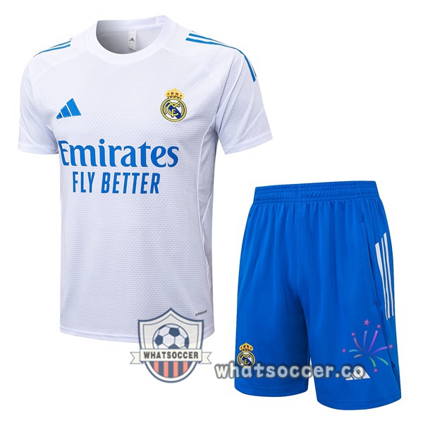 Real Madrid Training T-Shirts + Shorts White 2025-2026