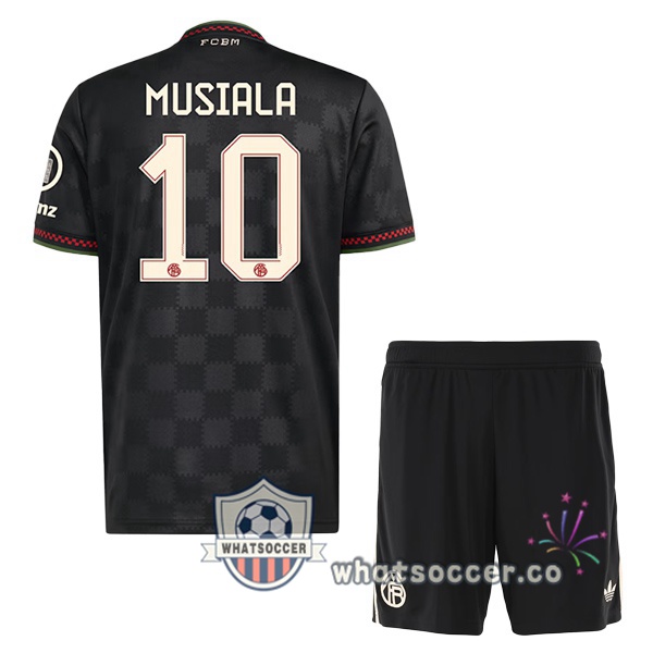 Bayern Munich (Sané 10) Kids Third Soccer Jerseys Black 2025-2026