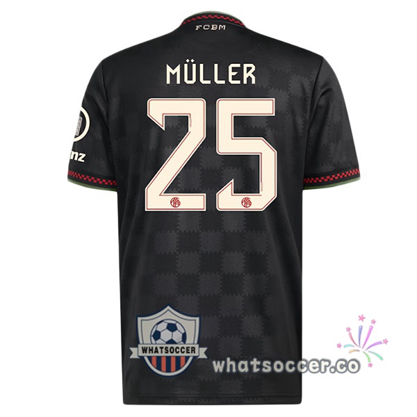 Bayern Munich (Müller 25) Third Soccer Jerseys Black 2025-2026