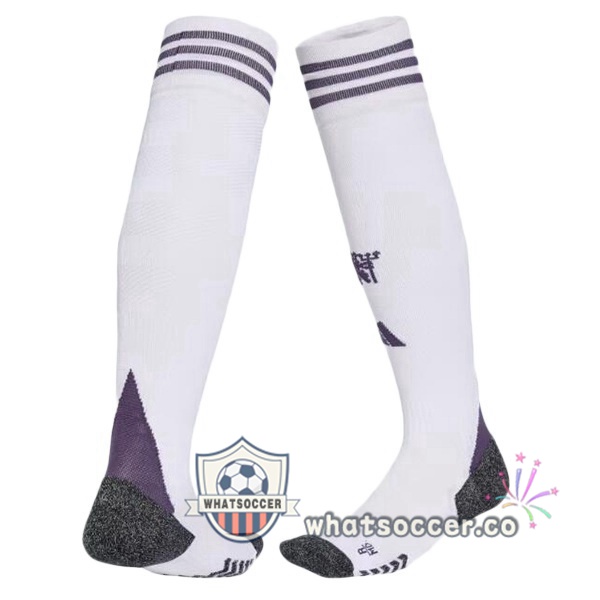 Manchester United Away Soccer Socks White 2025-2026