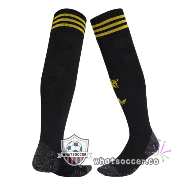 Manchester United Third Soccer Socks Black 2025-2026