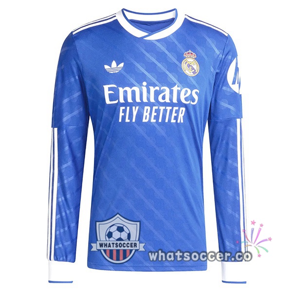 Real Madrid Third Soccer Jerseys Long Sleeve Blue 2025-2026
