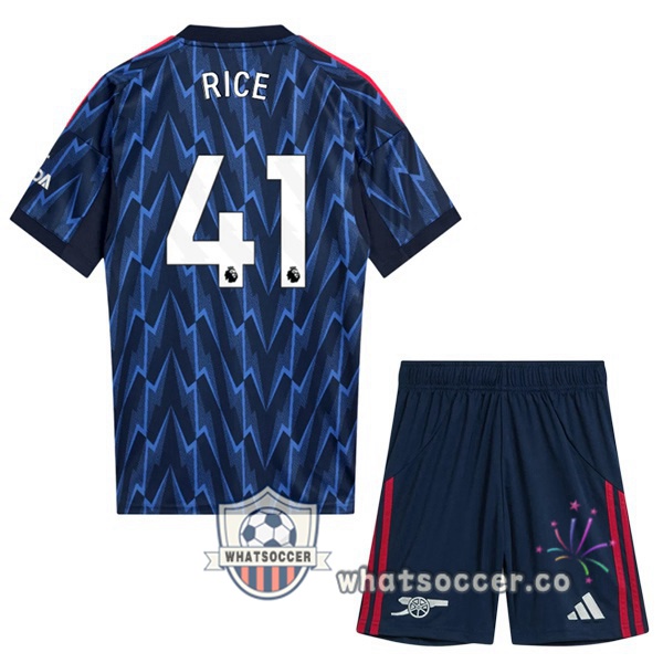 Arsenal (RICE 41) Kids Away Soccer Jerseys Blue Royal 2025-2026