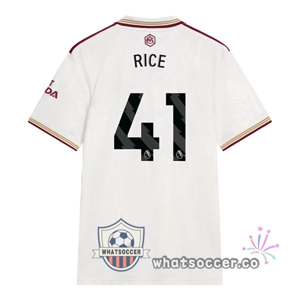 Arsenal (RICE 41) Third Soccer Jerseys White 2025-2026