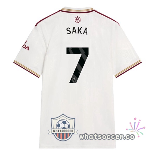 Arsenal (SAKA 7) Third Soccer Jerseys White 2025-2026