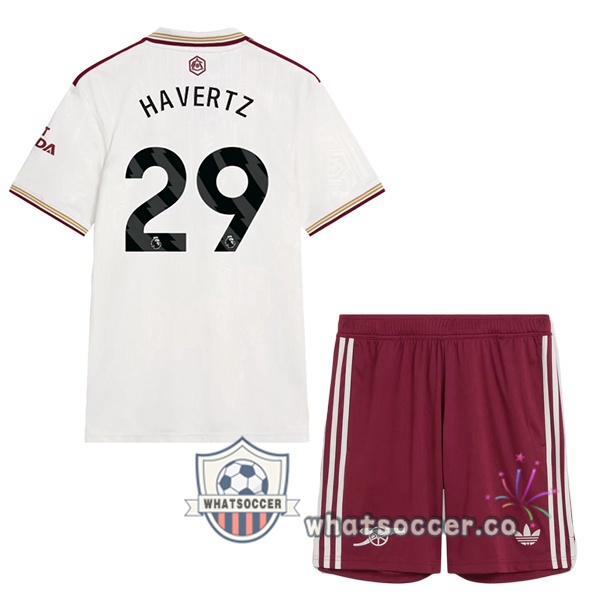 Arsenal (HAGreenZ 29) Kids Third Soccer Jerseys White 2025-2026