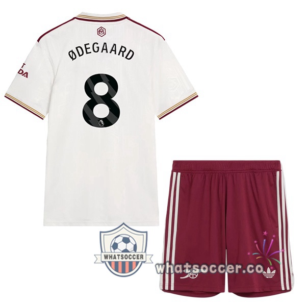 Arsenal (ØDEGAARD 8) Kids Third Soccer Jerseys White 2025-2026