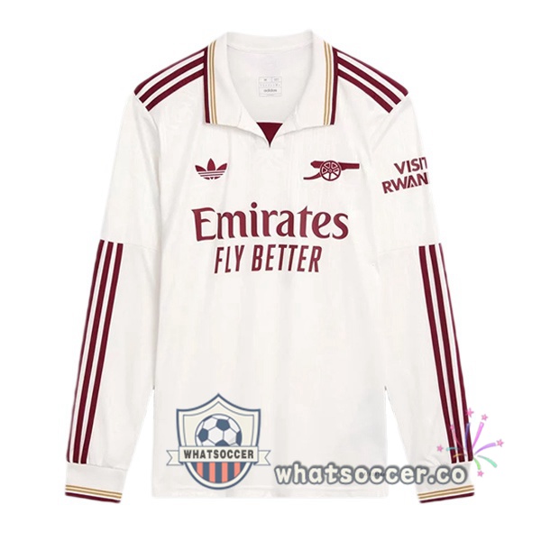 Arsenal Third Soccer Jerseys Long Sleeve White 2025-2026