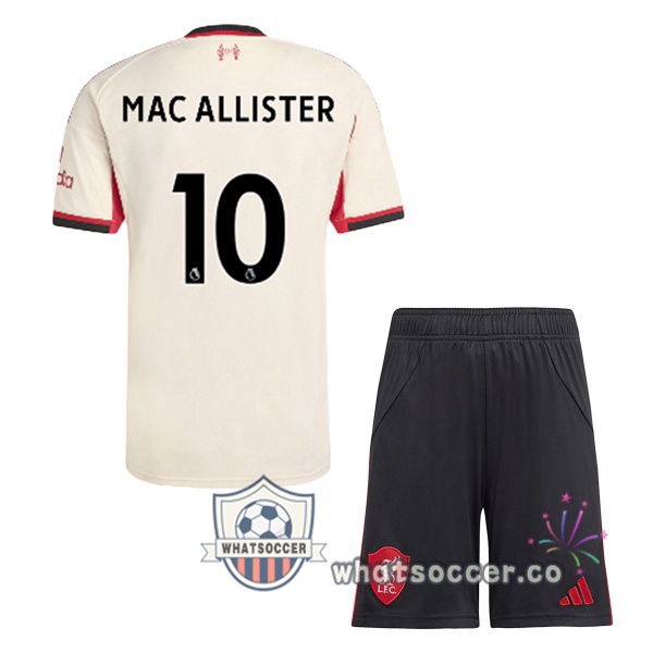FC Liverpool (MAC ALLISTER 10) Kids Away Soccer Jerseys Yellow 2025-2026