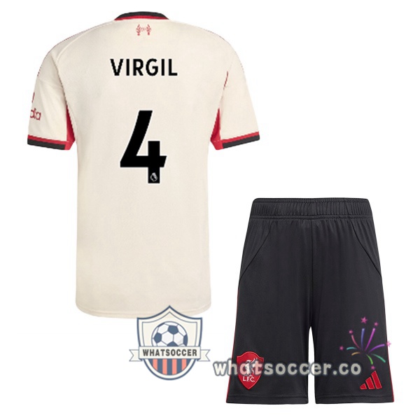FC Liverpool (VIRGIL 4) Kids Away Soccer Jerseys Yellow 2025-2026