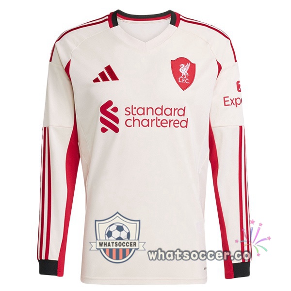 FC Liverpool Away Soccer Jerseys Long Sleeve Yellow 2025-2026