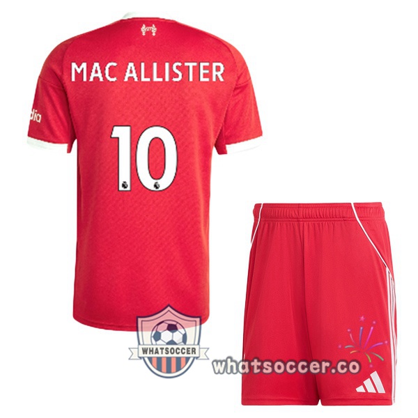 FC Liverpool (MAC ALLISTER 10) Kids Home Soccer Jerseys Red 2025-2026