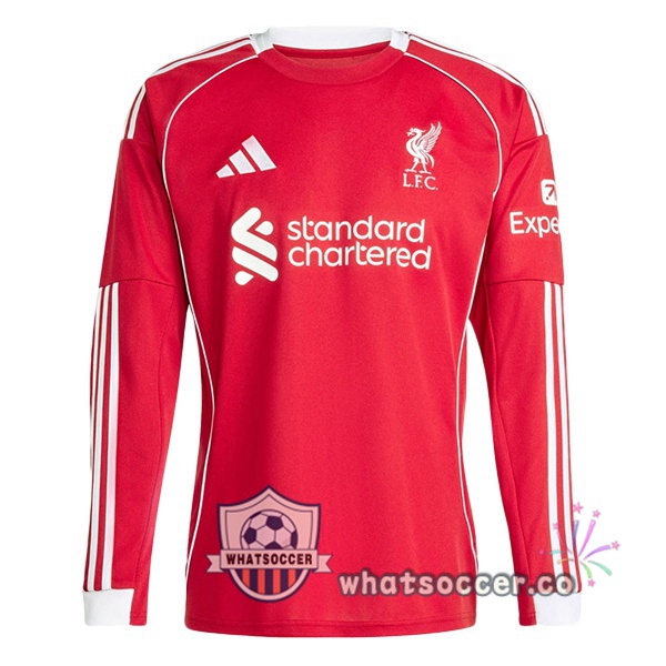 FC Liverpool Home Soccer Jerseys Long Sleeve Red 2025-2026