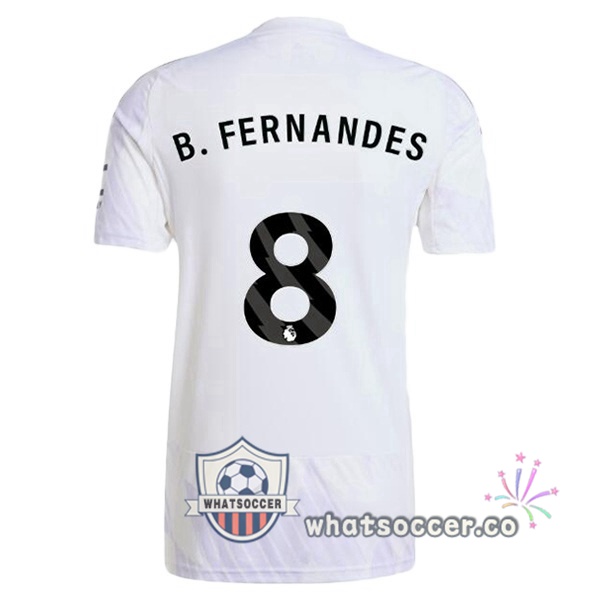 Manchester United (B. FERNANDES 8) Away Soccer Jerseys White 2025-2026
