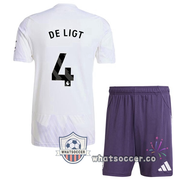 Manchester United (DE LIGT 4) Kids Away Soccer Jerseys White 2025-2026