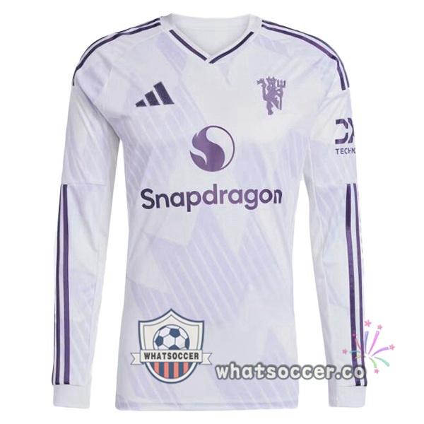 Manchester United Away Soccer Jerseys Long Sleeve White 2025-2026