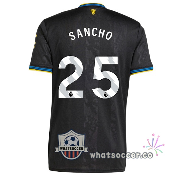 Manchester United (SANCHO 25) Third Soccer Jerseys Black 2025-2026