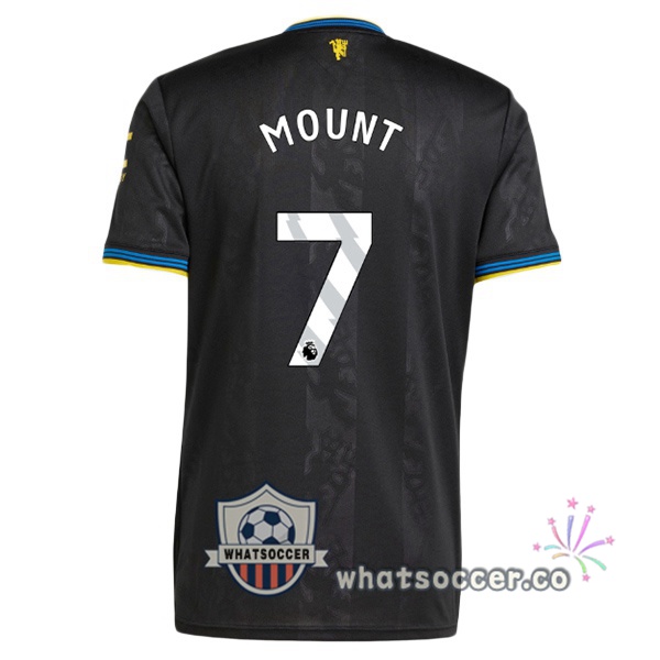 Manchester United (MOUNT 7) Third Soccer Jerseys Black 2025-2026