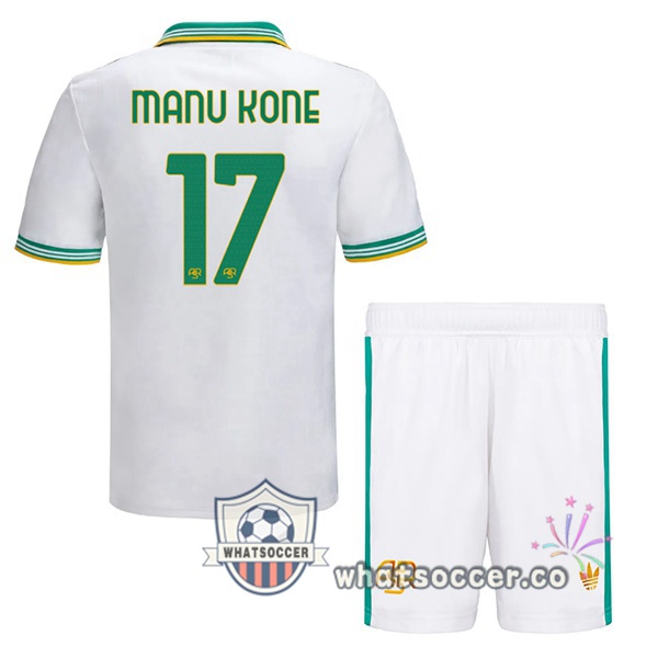 AS Roma (MANU KONE 17) Kids Third Soccer Jerseys White 2025-2026