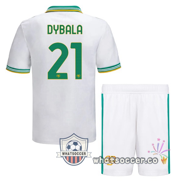 AS Roma (DYBALA 21) Kids Third Soccer Jerseys White 2025-2026