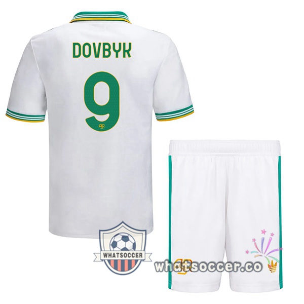 AS Roma (DOVBYK 9) Kids Third Soccer Jerseys White 2025-2026