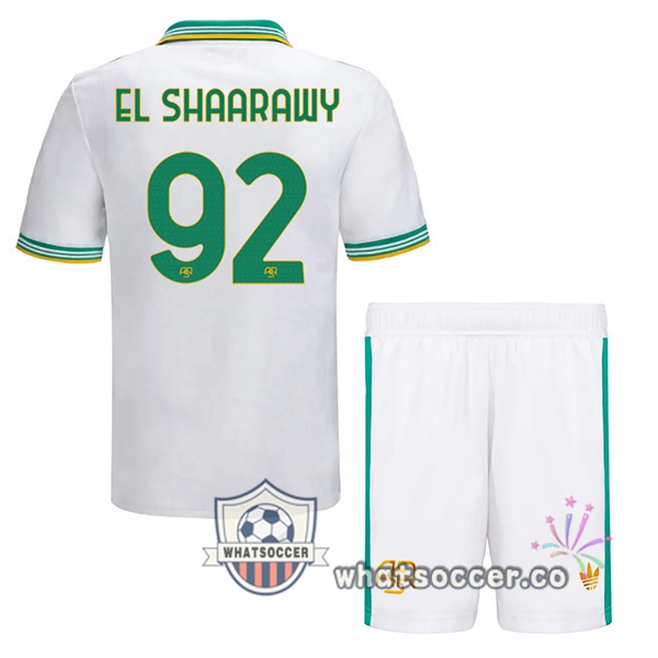 AS Roma (EL SHAARAWY 92) Kids Third Soccer Jerseys White 2025-2026