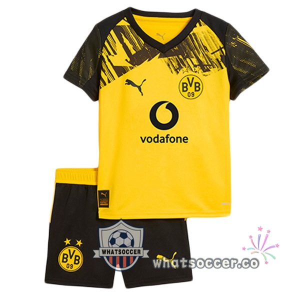 Dortmund BVB Kids Home Soccer Jerseys Yellow 2025-2026