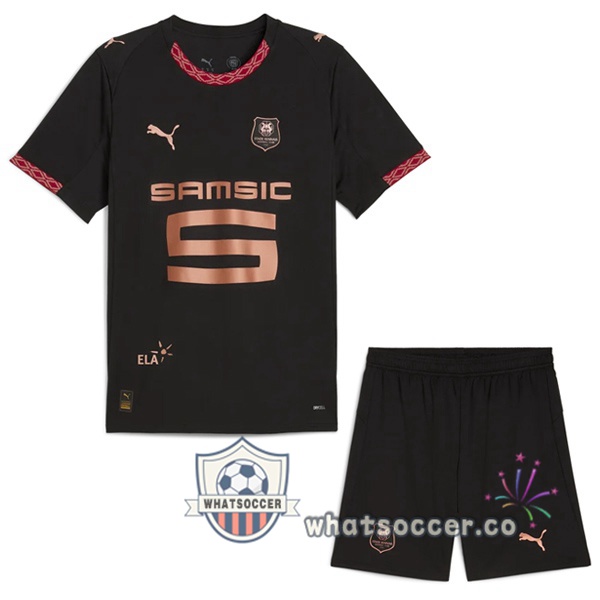 Stade Rennais Kids Third Soccer Jerseys Black 2025-2026