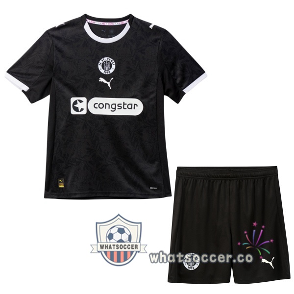 FC St. Pauli Kids Third Soccer Jerseys Gray Black 2025-2026