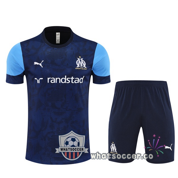 Olympique de Marseille Training T-Shirts + Shorts Blue Royal 2025-2026