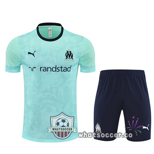 Olympique de Marseille Training T-Shirts + Shorts Green 2025-2026