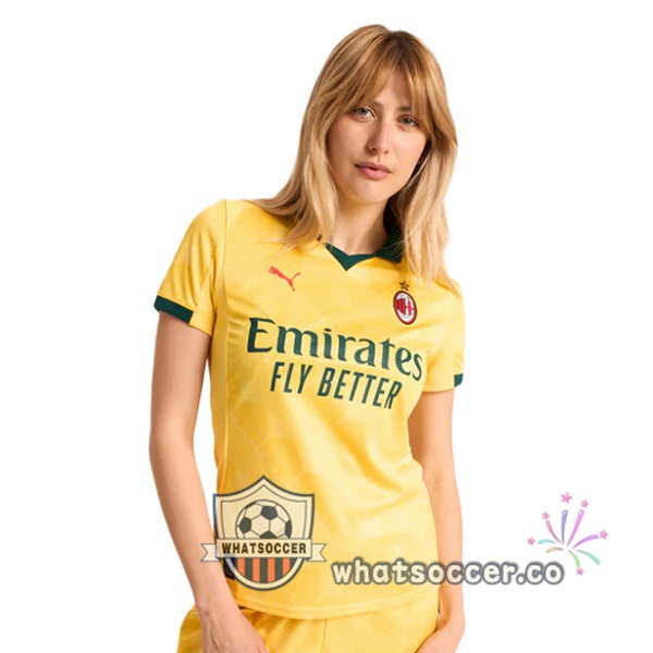 AC Milan Women Third Soccer Jerseys Yellow 2025-2026