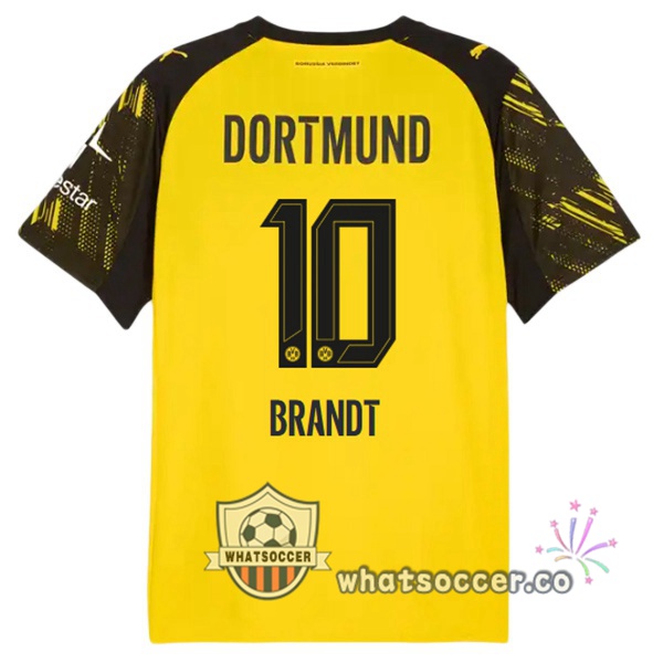 Dortmund BVB (Brandt 10) Home Soccer Jerseys Yellow 2025-2026